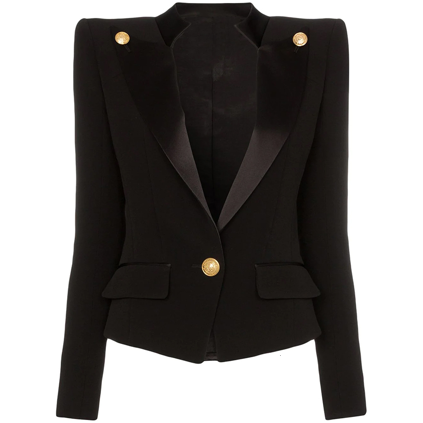 Womens Suits Blazers HIGH QUALITY est Designer Jacket Single Button Satin Collar 230216, White
Womens Suits Blazers HIGH QUALITY est Designer Jacket Single Button Satin Collar 230216, White