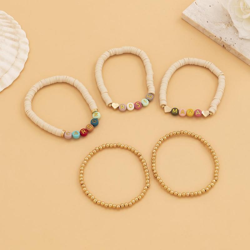 Strand KunJoe 4-5pcs/Set Colorful Bohemian Polymer Flat Clay Beads Bracelet Letter Acrylic Bracelets Bangles For Women Boys Men Jewelry
Strand KunJoe 4-5pcs/Set Colorful Bohemian Polymer Flat Clay Beads Bracelet Letter Acrylic Bracelets Bangles For Women Boys Men Jewelry