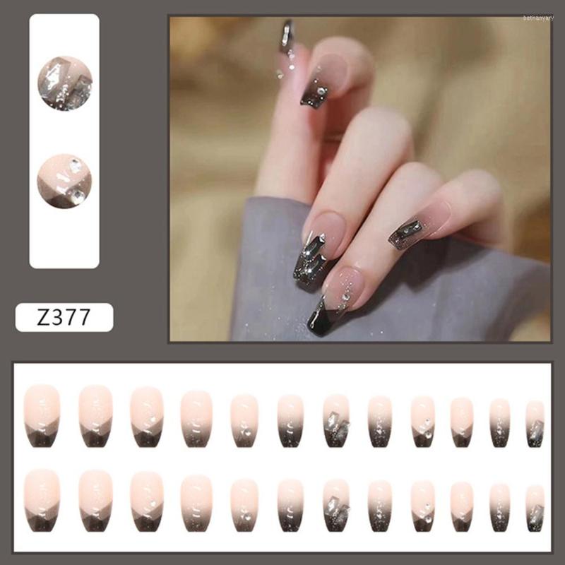 False Nails High Quality 24Pcs Gradient Black Square Diamond Short Ballet For Women Easy Tear Not Fall Nail Art, Jelly glue model
False Nails High Quality 24Pcs Gradient Black Square Diamond Short Ballet For Women Easy Tear Not Fall Nail Art, Jelly glue model
