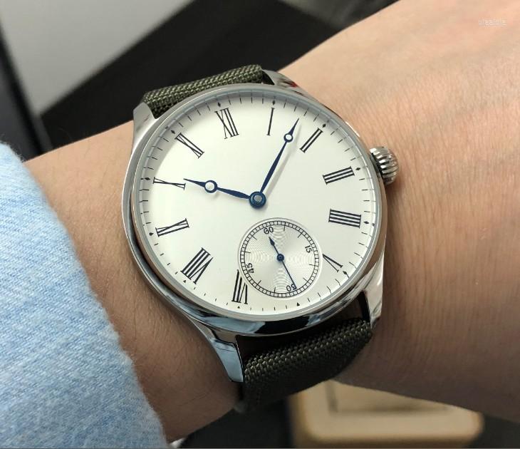 Wristwatches 44mm White Roman Dial Asian 6498 17 Jewels Mechanical Hand Wind Movement Men's Watch PP185-P8, Picture shown
Wristwatches 44mm White Roman Dial Asian 6498 17 Jewels Mechanical Hand Wind Movement Men's Watch PP185-P8, Picture shown