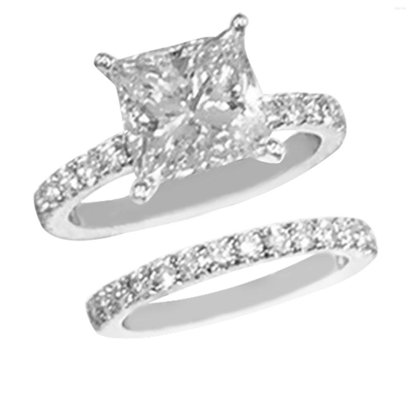 Wedding Rings 1pair Women Ring Set Bling Rhinestone Party Wear Resistant Engagement Daily Anniversary Birthday Gift Fashion Jewelry
Wedding Rings 1pair Women Ring Set Bling Rhinestone Party Wear Resistant Engagement Daily Anniversary Birthday Gift Fashion Jewelry