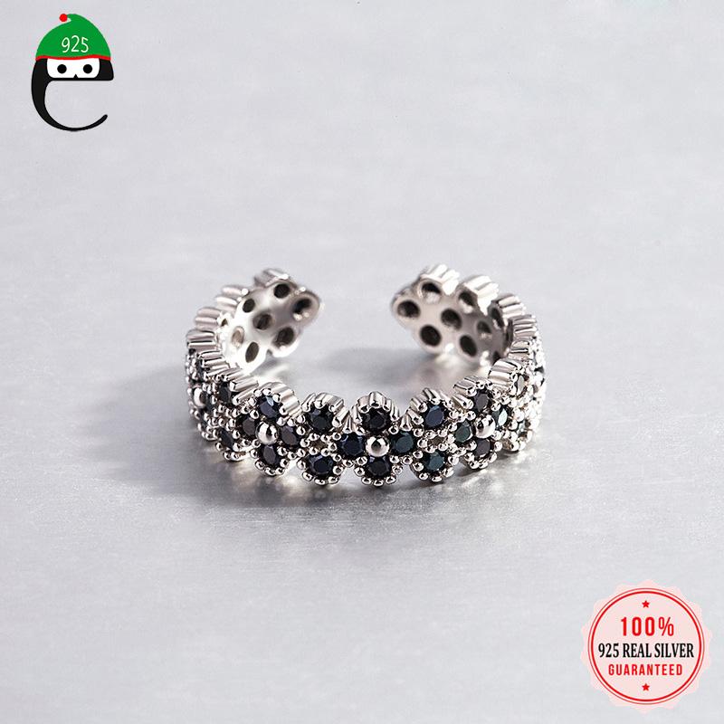 Cluster Rings ElfoPlataSi Genuine 925 Sterling Silver Minimalist Dazzling White Black CZ Open Finger Ring For Women Wedding Jewelry DS1995
Cluster Rings ElfoPlataSi Genuine 925 Sterling Silver Minimalist Dazzling White Black CZ Open Finger Ring For Women Wedding Jewelry DS1995