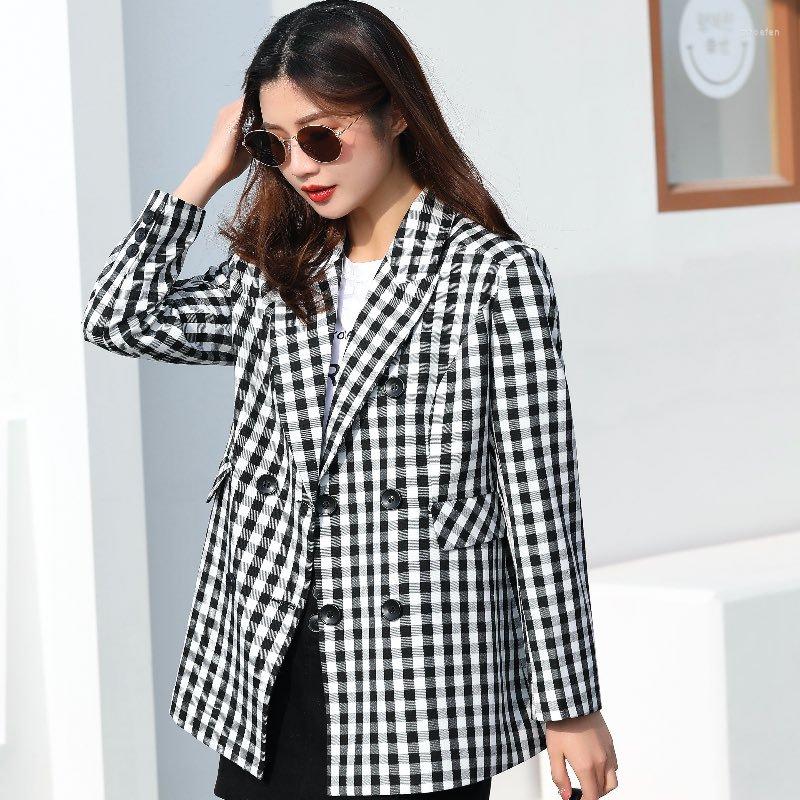Women' Suits Vintage Plaid Stripe Blazer Women Mid Length Double Breasted Commute Suit 2023 Spring Autumn Fashion Y2k Indie Office, Black white
Women' Suits Vintage Plaid Stripe Blazer Women Mid Length Double Breasted Commute Suit 2023 Spring Autumn Fashion Y2k Indie Office, Black white