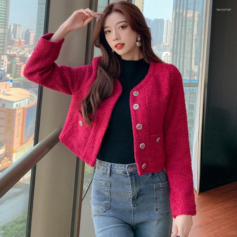 Women' Jackets Korea 2023 Fall Winter Womens Full Sleeve Spliced Metal Button Pockets Short Jacket Tweed Casual Blazer Outerwear Coat, Fuchsia
Women' Jackets Korea 2023 Fall Winter Womens Full Sleeve Spliced Metal Button Pockets Short Jacket Tweed Casual Blazer Outerwear Coat, Fuchsia