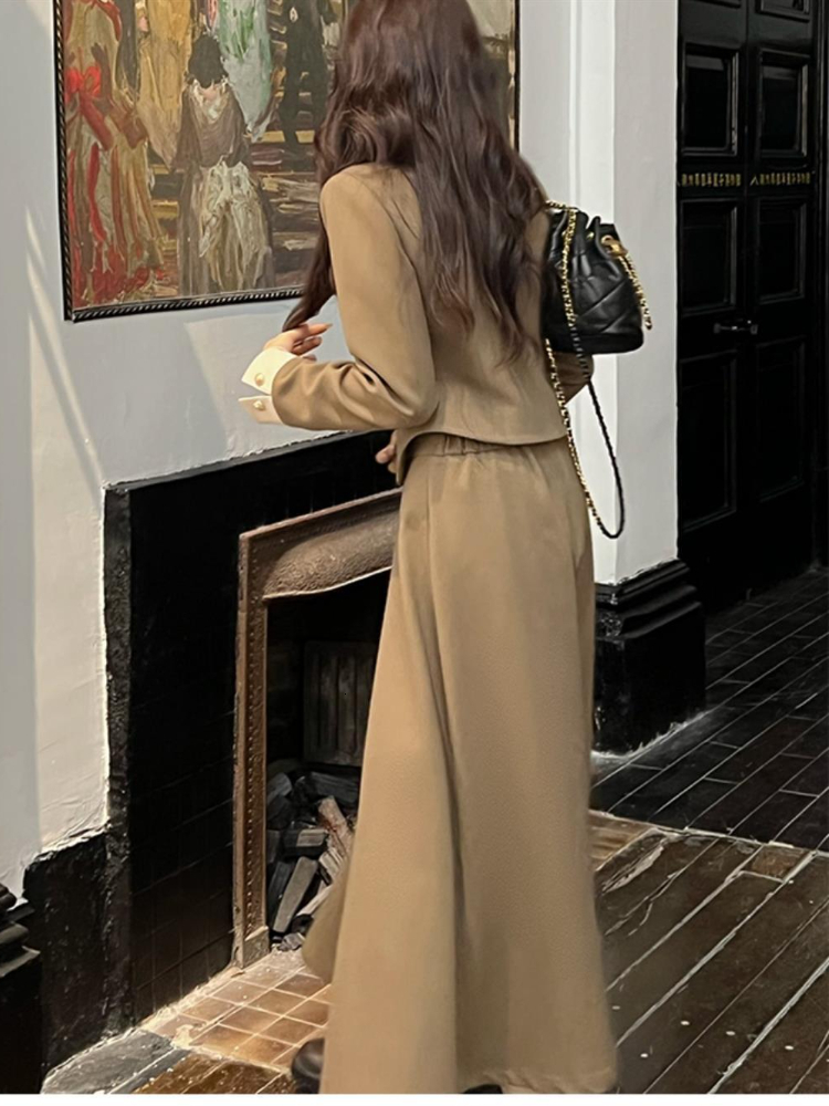 Two Piece Dress Autumn Vintage Set Women Japanese Elegant Bow Midi Skirt Female Casual Korean Fashion Long Party Suit 230216