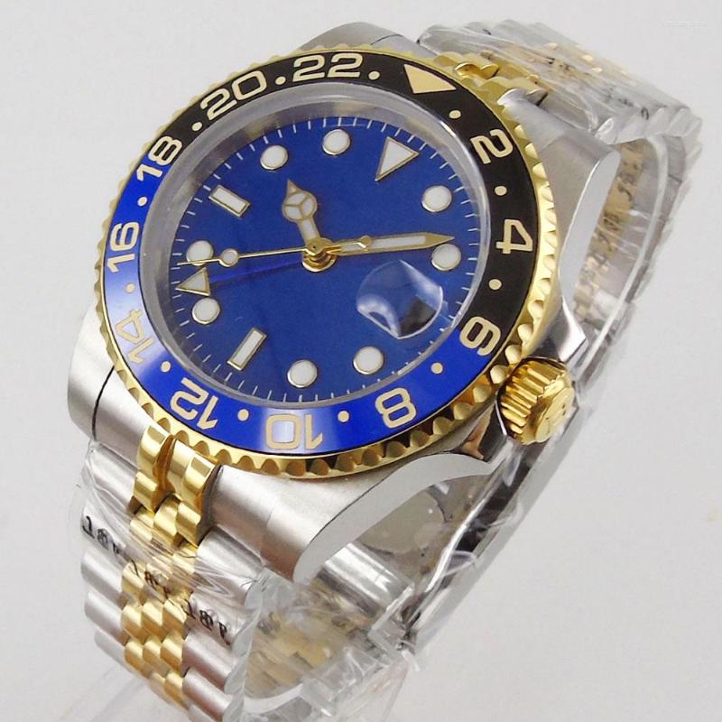 Wristwatches Mechanical Men Watch Sapphire Glass Date Window Jubilee Band Gold Coated Ceramic Bezel MIYOTA Movement, Mingzhu2813
Wristwatches Mechanical Men Watch Sapphire Glass Date Window Jubilee Band Gold Coated Ceramic Bezel MIYOTA Movement, Mingzhu2813
