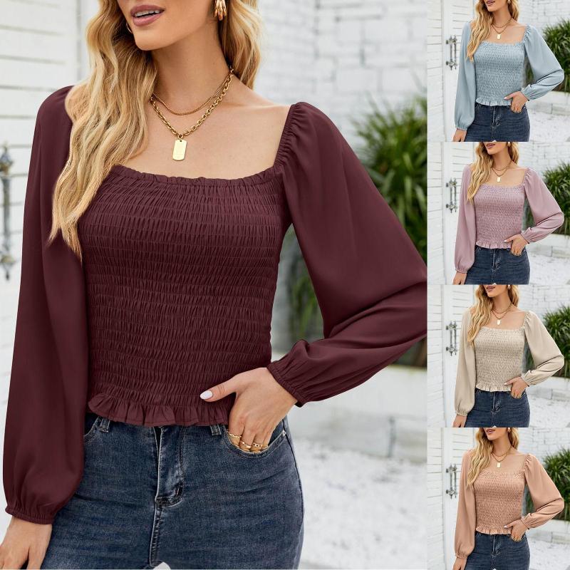 Women' Blouses Women' Chiffon Tunic Shirt Spring Autumn Casual Square Neck Long Elegant Pullover Top, Khaki
Women' Blouses Women' Chiffon Tunic Shirt Spring Autumn Casual Square Neck Long Elegant Pullover Top, Khaki