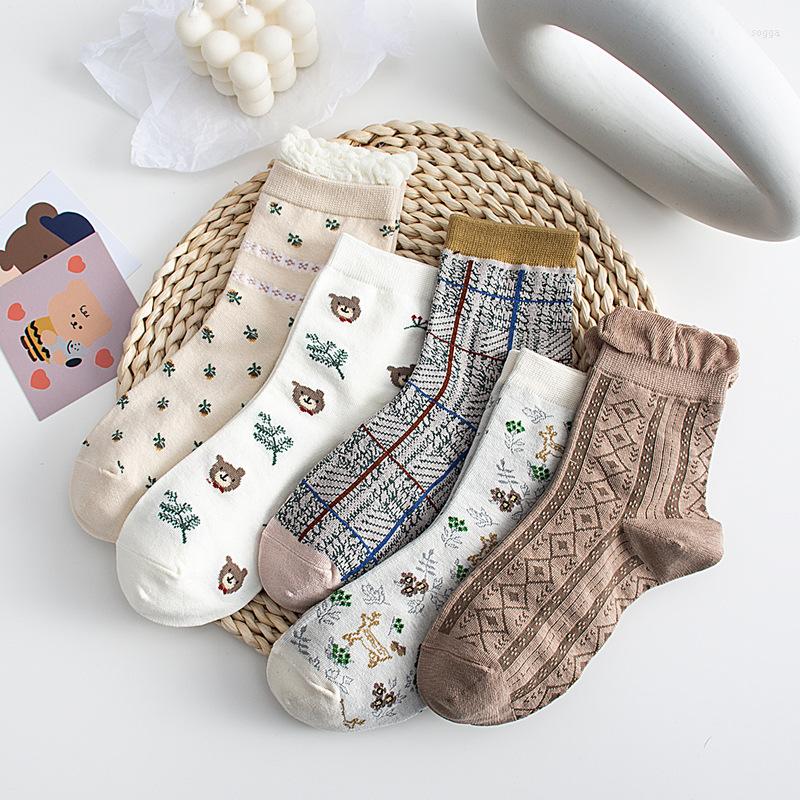 Women Socks 3 Pairs/Lot Korean Cute Cotton Summer Harajuku Lolita TJ3033