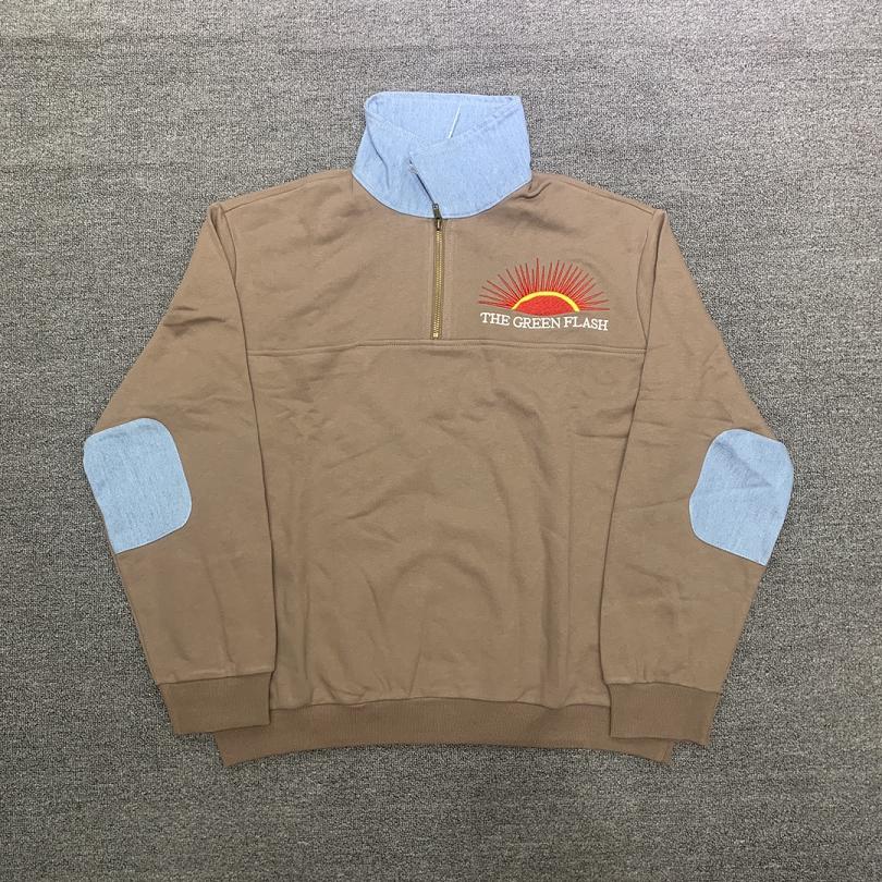 23SS Green Flash Denim Half Zip Hoodie Men Women Cotton Pullover Fashion Summer
23SS Green Flash Denim Half Zip Hoodie Men Women Cotton Pullover Fashion Summer