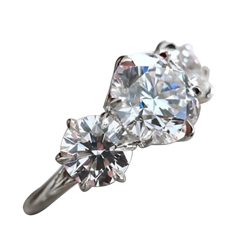 Wedding Rings Women's Round Cut Three White Cubic Zirconia Ring Engagement Jewelry Gift
Wedding Rings Women's Round Cut Three White Cubic Zirconia Ring Engagement Jewelry Gift