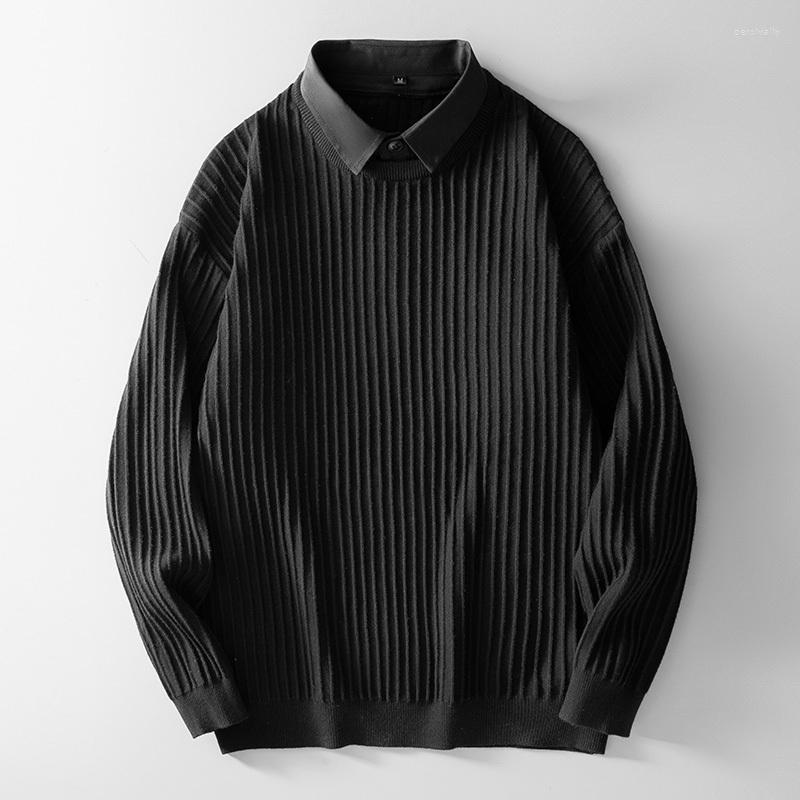 Men's Sweaters British And American Stripes Fake Two Shirts Collar Pullover Hoodie Men Loose Autumn Winter Knit Lapel Base Shirt Tide, Khaki
Men's Sweaters British And American Stripes Fake Two Shirts Collar Pullover Hoodie Men Loose Autumn Winter Knit Lapel Base Shirt Tide, Khaki