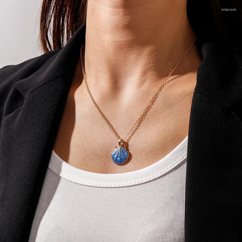 Pendant Necklaces 2023 Pink Blue Enamel Fan Shell Pendants Gold Color Chain Choker Necklace For Women Summer Beach Party Jewelry
Pendant Necklaces 2023 Pink Blue Enamel Fan Shell Pendants Gold Color Chain Choker Necklace For Women Summer Beach Party Jewelry