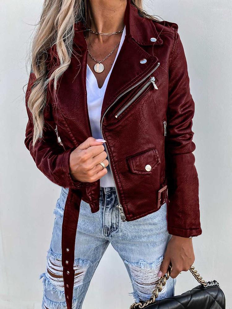 Women' Jackets Slim Fit Spring Autumn Coats Women Turn-Down Collar Solid PU Leather Loungewear Outerwear Long Sleeve Fashion Streetwear, 02 wine red
Women' Jackets Slim Fit Spring Autumn Coats Women Turn-Down Collar Solid PU Leather Loungewear Outerwear Long Sleeve Fashion Streetwear, 02 wine red