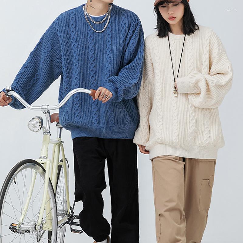 Men's Sweaters Winter Pullovers Men Cozy Loose O-neck Solid Couples Knitted Retro Warm Long Sleeve Korean Style, Beige 
Men's Sweaters Winter Pullovers Men Cozy Loose O-neck Solid Couples Knitted Retro Warm Long Sleeve Korean Style, Beige