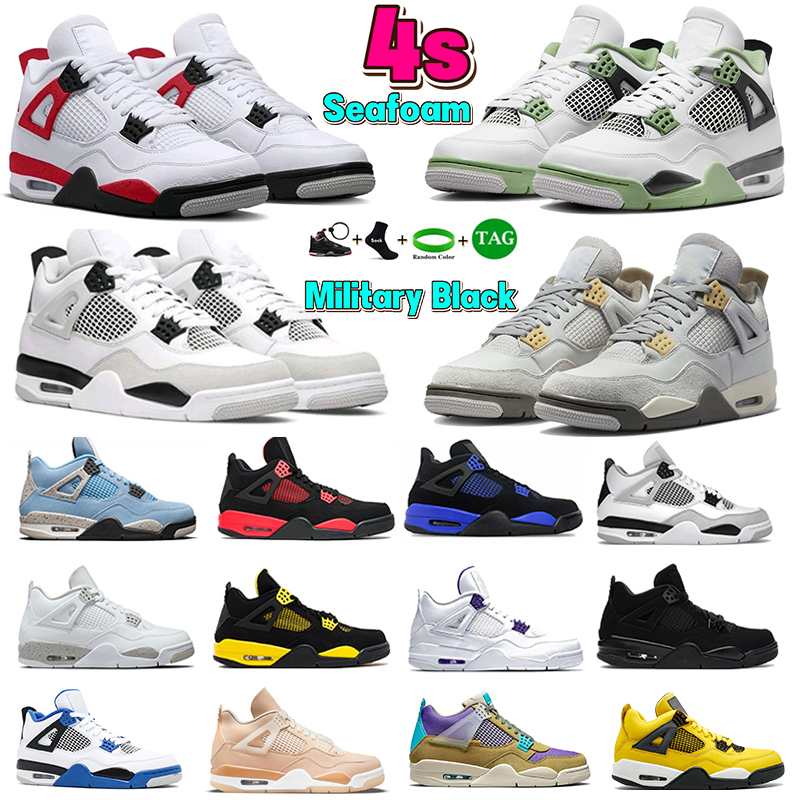 4 Jumpman 4s mens basketball shoes Seafoam Military Black Cat Red Cement Thunder Game Royal University Blue White Oreo designer men Women sneakers Sports Trainers, 14 white cement
4 Jumpman 4s mens basketball shoes Seafoam Military Black Cat Red Cement Thunder Game Royal University Blue White Oreo designer men Women sneakers Sports Trainers, 14 white cement