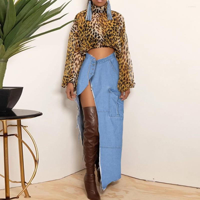 Skirts Sexy Women High Side Slit Irregular Denim Big Pockets Tassel Buttons Waist Long Skirt Cargo Maxi 2023, Blue
Skirts Sexy Women High Side Slit Irregular Denim Big Pockets Tassel Buttons Waist Long Skirt Cargo Maxi 2023, Blue