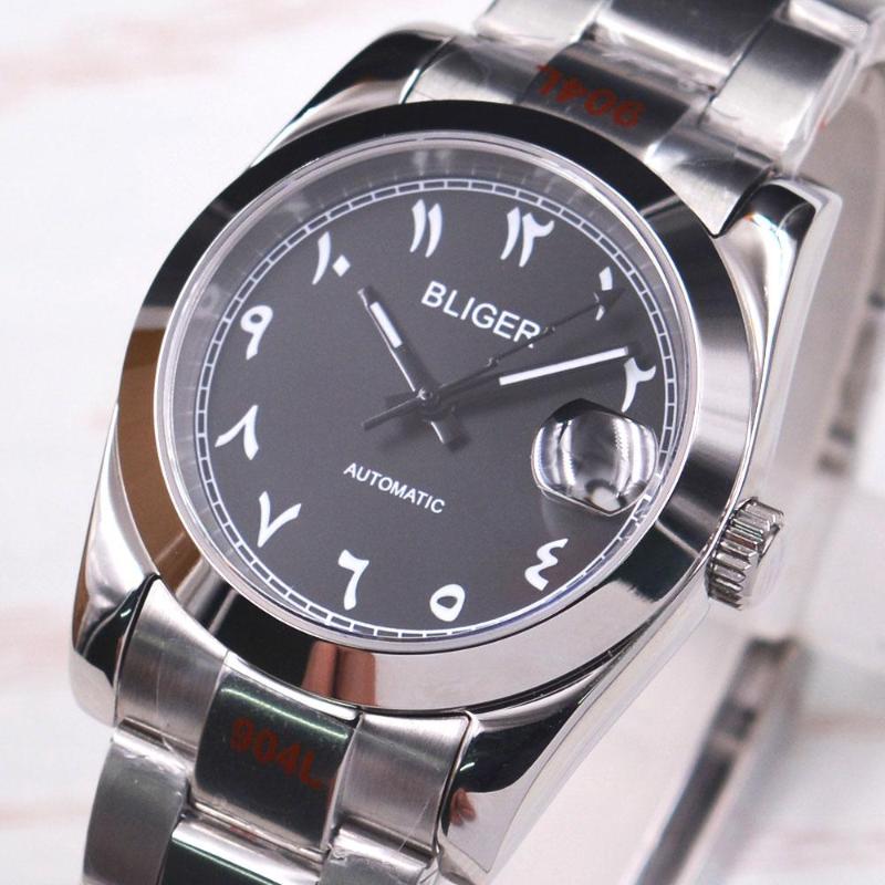 Wristwatches 36mm /39mm Black Sterile Dial Automatic Men Watch NH35A Movement Luminous Sapphire Crystal Mnes, D - bliger dial 
Wristwatches 36mm /39mm Black Sterile Dial Automatic Men Watch NH35A Movement Luminous Sapphire Crystal Mnes, D - bliger dial