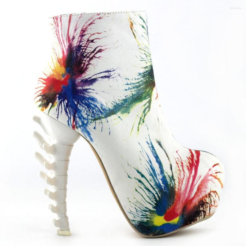 Dress Shoes LF40603 Punk Multicolored Skull Zip High-top Bone High Heel Hidden Platform Ankle Boots, Blue
Dress Shoes LF40603 Punk Multicolored Skull Zip High-top Bone High Heel Hidden Platform Ankle Boots, Blue
