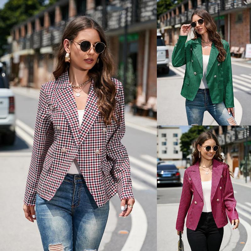 Women' Suits Women Fashion Spring Autumn Jacket Long Sleeve Single-Breasted Suit Coat Chic Female Houndstooth Blazers Turn-Down Collar, Xaf400a
Women' Suits Women Fashion Spring Autumn Jacket Long Sleeve Single-Breasted Suit Coat Chic Female Houndstooth Blazers Turn-Down Collar, Xaf400a