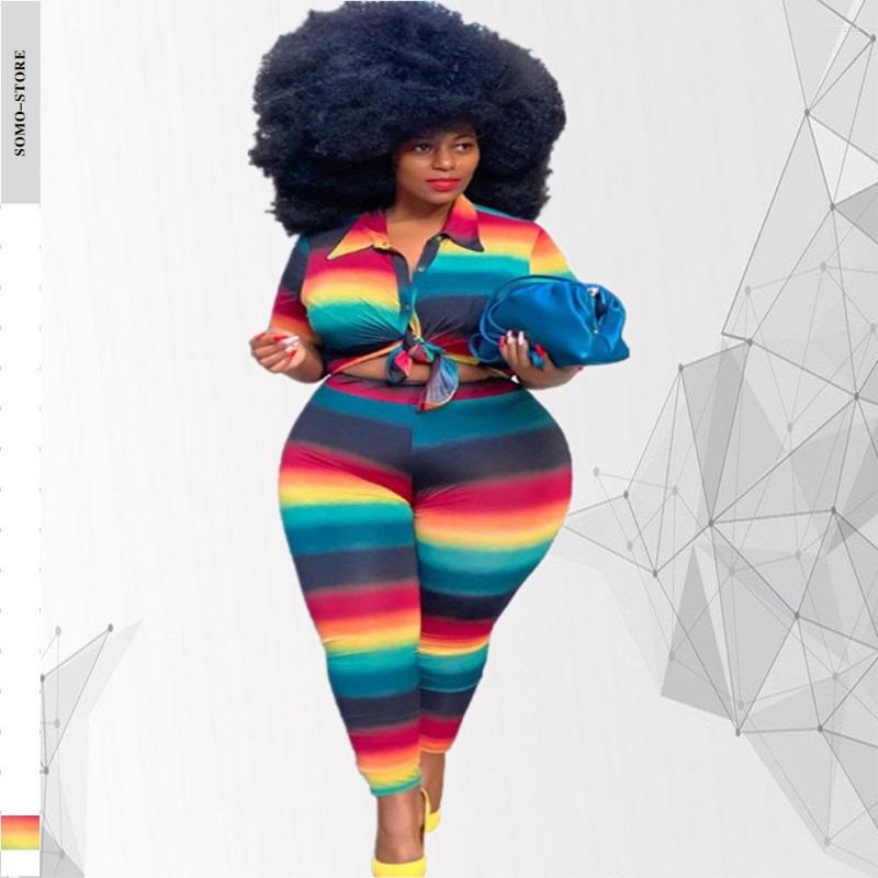 Tracksuits Plus Size Clothing Spring 2 Piece Sets Womens Outfits Half Sleeve Crop Tops And Skinny Pants Tracksuit Wholesale Drop, Multi
Tracksuits Plus Size Clothing Spring 2 Piece Sets Womens Outfits Half Sleeve Crop Tops And Skinny Pants Tracksuit Wholesale Drop, Multi