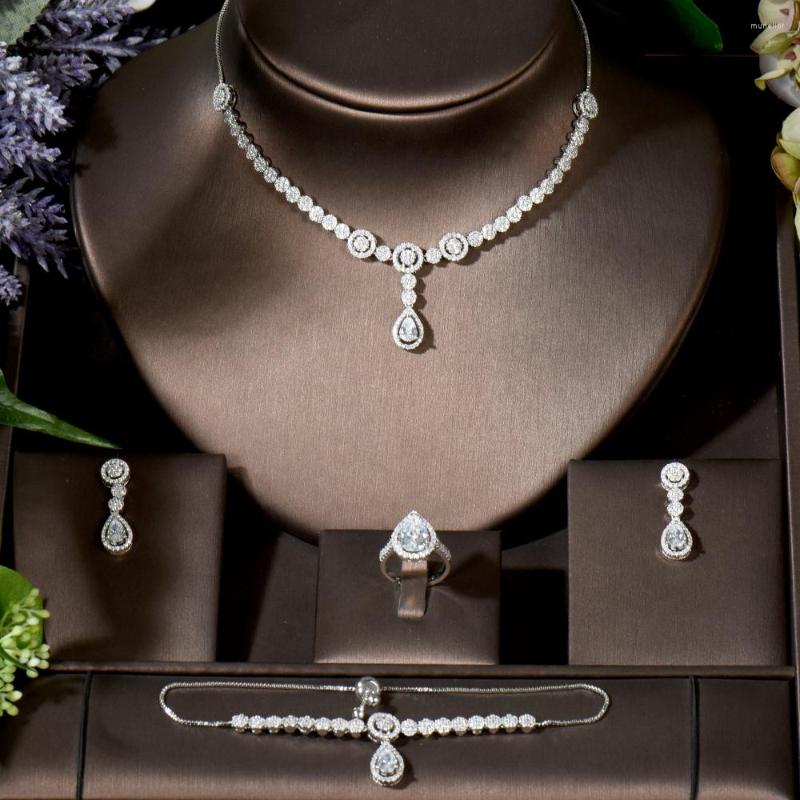 Necklace Earrings Set Fashion Classic Water Drop Pendientes Adjustable Box Chain Bracelets 4PCS Full Cubic Zirocnia N-1561, Picture shown
Necklace Earrings Set Fashion Classic Water Drop Pendientes Adjustable Box Chain Bracelets 4PCS Full Cubic Zirocnia N-1561, Picture shown