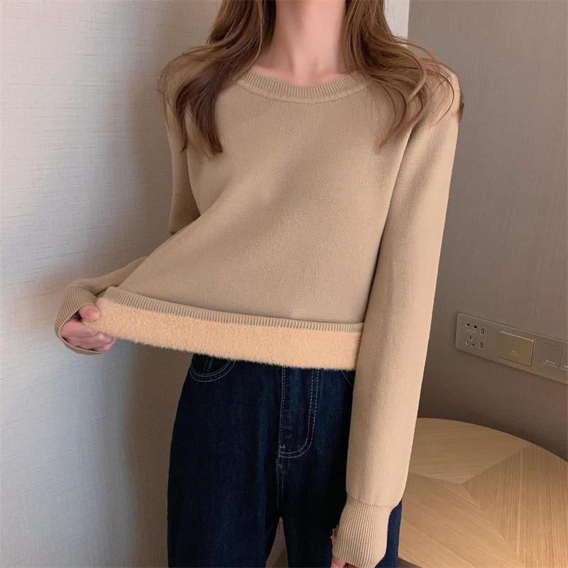 Women's Sweaters Casual Knitted Cropped Sweater Women Solid Color Long Sleeve Pullover O-neck Autumn 2023 All-match Korean Sexy Short, White
Women's Sweaters Casual Knitted Cropped Sweater Women Solid Color Long Sleeve Pullover O-neck Autumn 2023 All-match Korean Sexy Short, White