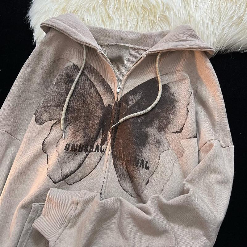 Women's Hoodies Y2K American Butterfly Print Hooded Cardigan Sweater Women's Korean Version Loose Oversized Coat Top Men's Autumn
Women's Hoodies Y2K American Butterfly Print Hooded Cardigan Sweater Women's Korean Version Loose Oversized Coat Top Men's Autumn
