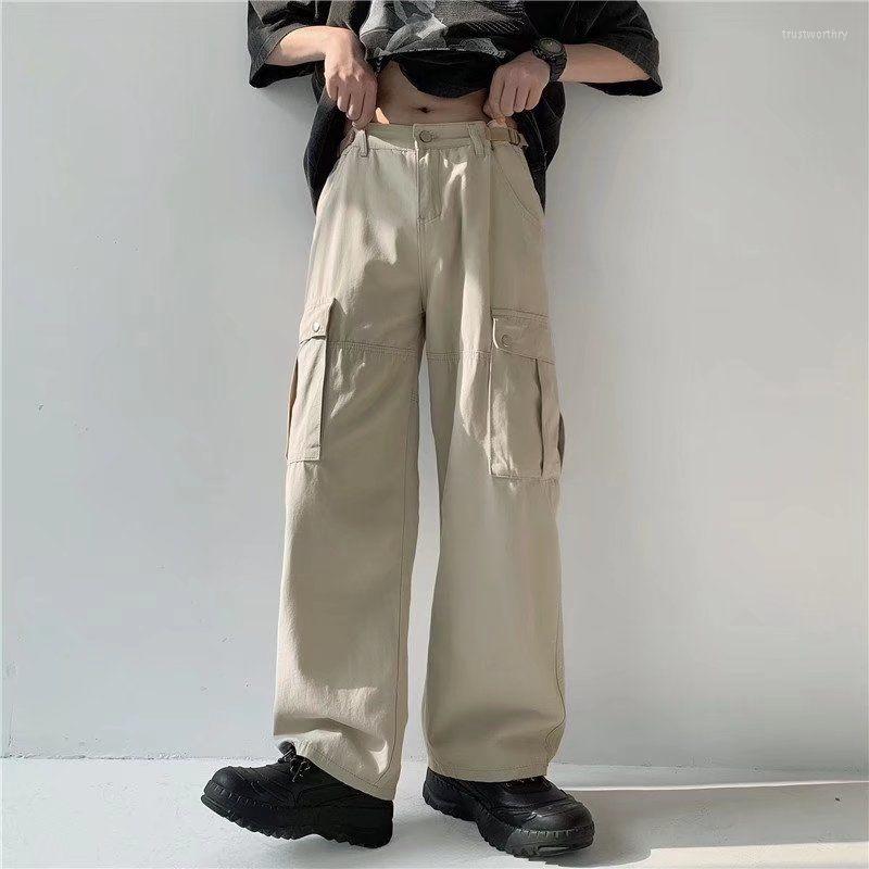 Men's Pants Black/Beige Cargo Men Fashion Retro Pocket Casual Mens Japanese Streetwear Loose Hip Hop Straight Trousers
Men's Pants Black/Beige Cargo Men Fashion Retro Pocket Casual Mens Japanese Streetwear Loose Hip Hop Straight Trousers