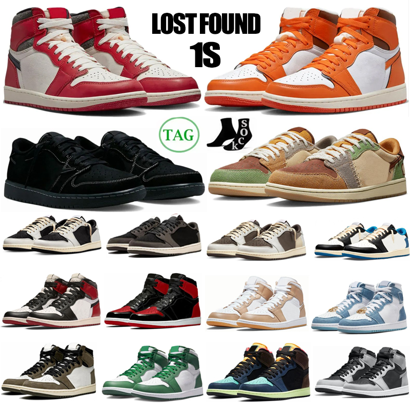 Lost And Found 1S Basketball Shoes Jumpman 1 lows Black Phantom Reverse Mocha Starfish Gorge Green Voodoo Bred Patent Men Women Outdoor Sports Trainers Sneakers
Lost And Found 1S Basketball Shoes Jumpman 1 lows Black Phantom Reverse Mocha Starfish Gorge Green Voodoo Bred Patent Men Women Outdoor Sports Trainers Sneakers