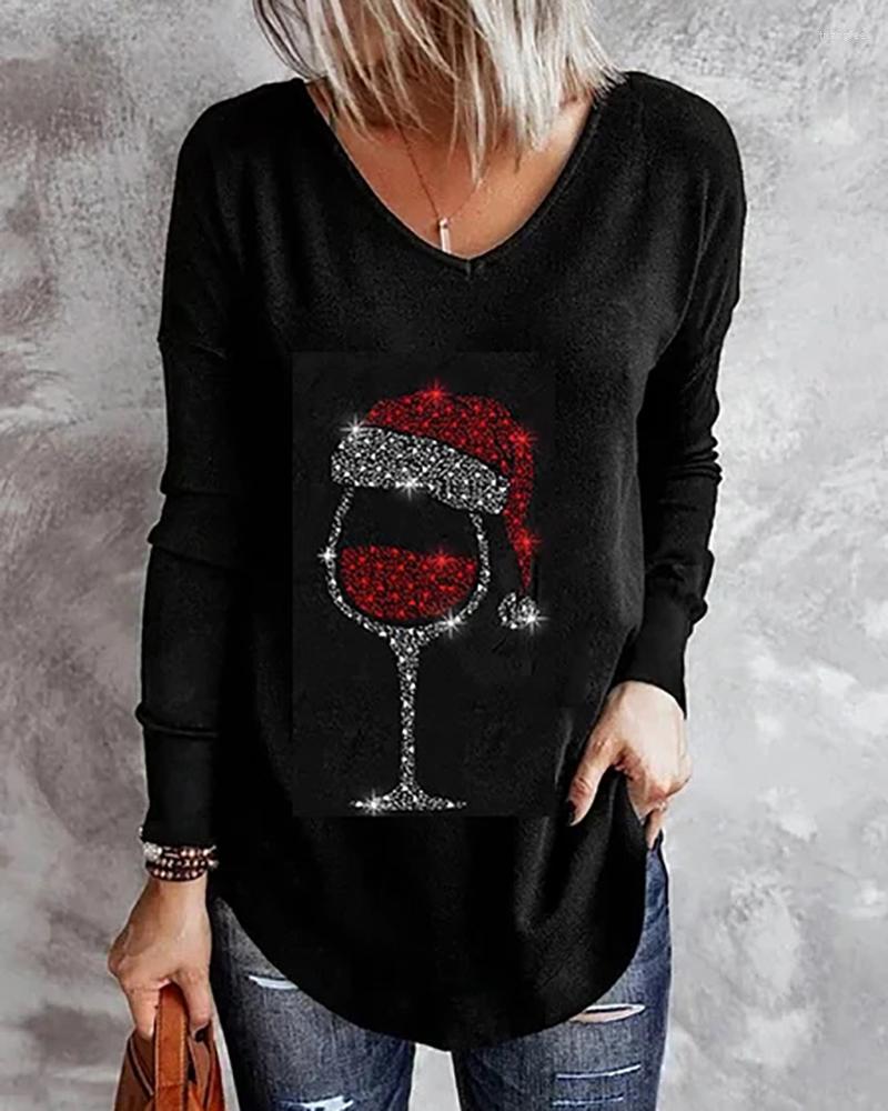 Women' T Shirts Christmas -5XL Oversize Women Wine Glasses Hat Print Cartoon Blouse 2023 Femme Casual Festival Top Lady Xmas Costumes Y2k, Black
Women' T Shirts Christmas -5XL Oversize Women Wine Glasses Hat Print Cartoon Blouse 2023 Femme Casual Festival Top Lady Xmas Costumes Y2k, Black