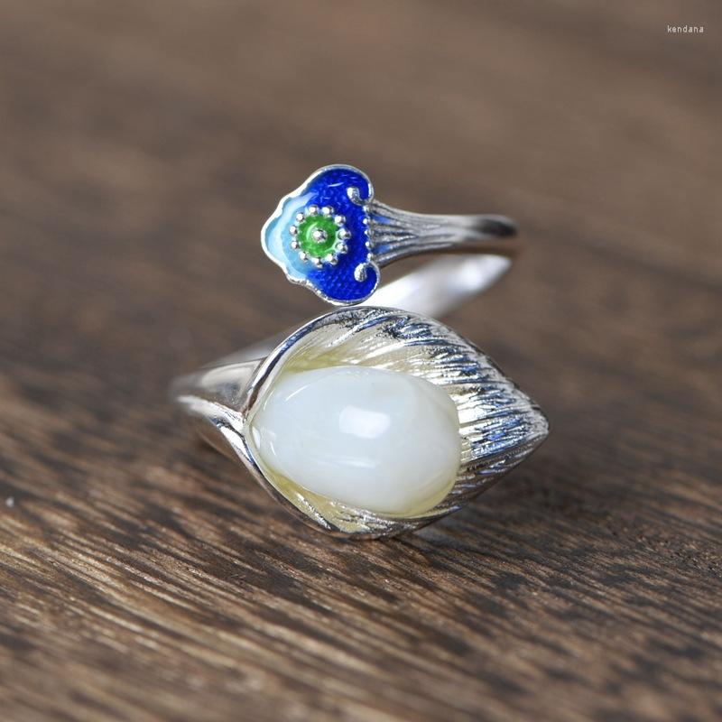 Cluster Rings FNJ 925 Silver Flower Jade Ring Original S925 Sterling For Women Jewelry Open Adjustable Size Enameling Leaf
Cluster Rings FNJ 925 Silver Flower Jade Ring Original S925 Sterling For Women Jewelry Open Adjustable Size Enameling Leaf