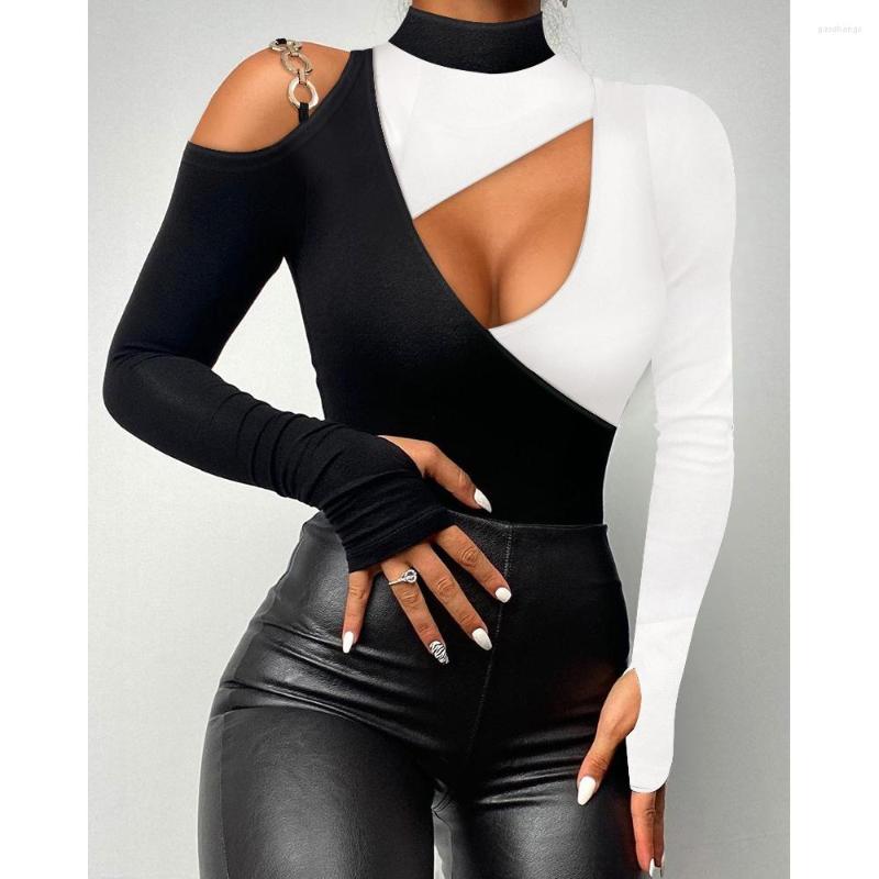 Women' T Shirts 2023 Women Colorblock Cold Shoulder Cutout Long Sleeve Top Autumn Spring Sexy Slim Fit Tee Shirt Femme Robe Lady Skinny, Black
Women' T Shirts 2023 Women Colorblock Cold Shoulder Cutout Long Sleeve Top Autumn Spring Sexy Slim Fit Tee Shirt Femme Robe Lady Skinny, Black