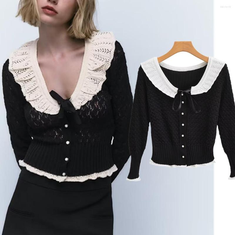 Women' Knits Jenny&Dave 2023 Indie Folk French Style Retro Sweaters Lace Patchwork Bow Cute Tops Fashion Knitwear Women, Black
Women' Knits Jenny&Dave 2023 Indie Folk French Style Retro Sweaters Lace Patchwork Bow Cute Tops Fashion Knitwear Women, Black