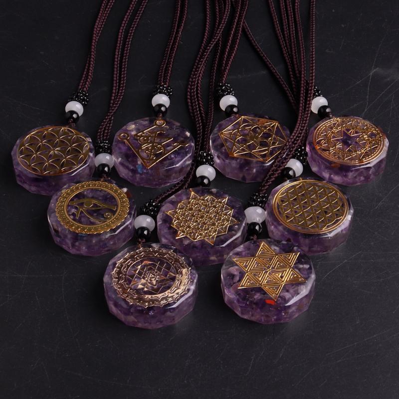 Pendant Necklaces Free From 1Pc Orgon Amethysts Crystal Semi-precious Stone Gravel Meditation Healing Resin Epoxy Energy Rope NecklacePendan
Pendant Necklaces Free From 1Pc Orgon Amethysts Crystal Semi-precious Stone Gravel Meditation Healing Resin Epoxy Energy Rope NecklacePendan
