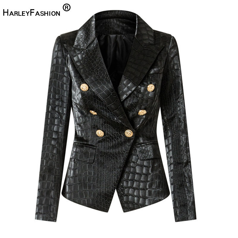 Womens Suits Blazers Unique Designing Animal Pattern Leather Black Blazer for Women Double Breasted Buttons Luxurious PU Street Jackets 230216
Womens Suits Blazers Unique Designing Animal Pattern Leather Black Blazer for Women Double Breasted Buttons Luxurious PU Street Jackets 230216