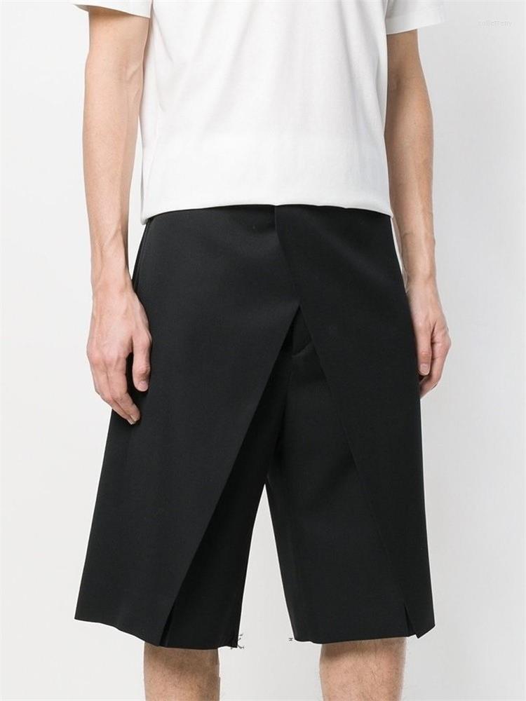Men' Shorts Fashionable Trouser Skirt Summer Black High Waist Personality False Two Layer Design Irregular Cross
Men' Shorts Fashionable Trouser Skirt Summer Black High Waist Personality False Two Layer Design Irregular Cross
