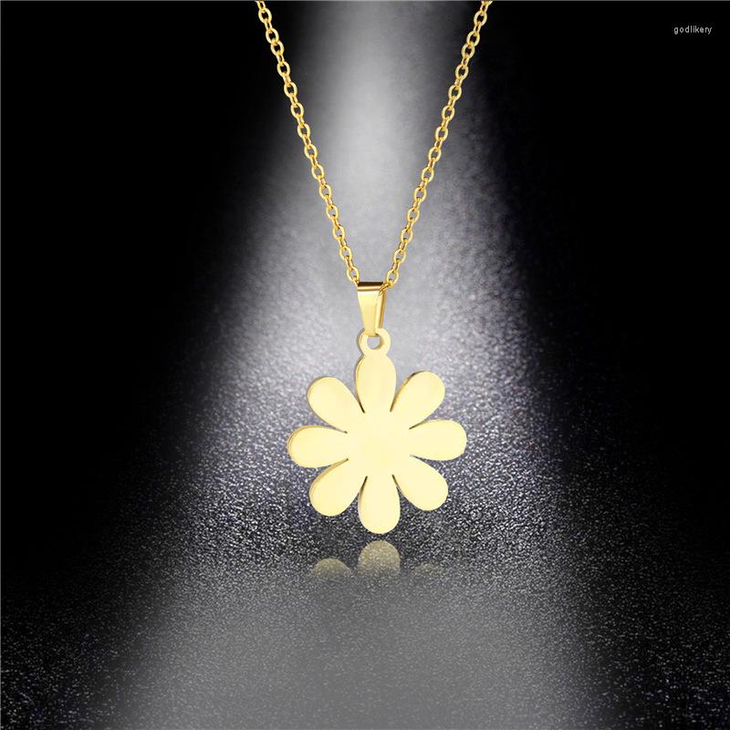 Pendant Necklaces Stainless Steel Flower Necklace For Women Girls Cute Daisy Gold Color Chains Choker Collares Halloween Neck Jewelry Gift
Pendant Necklaces Stainless Steel Flower Necklace For Women Girls Cute Daisy Gold Color Chains Choker Collares Halloween Neck Jewelry Gift