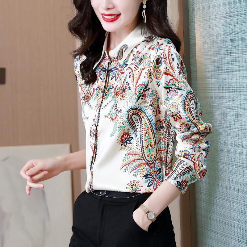 Women's Blouses Blusa Vintage Satin Printed Shirt Autumn OL Clothing 2023 Fashion Long-sleeve Women Blouse Tops, Ph
Women's Blouses Blusa Vintage Satin Printed Shirt Autumn OL Clothing 2023 Fashion Long-sleeve Women Blouse Tops, Ph