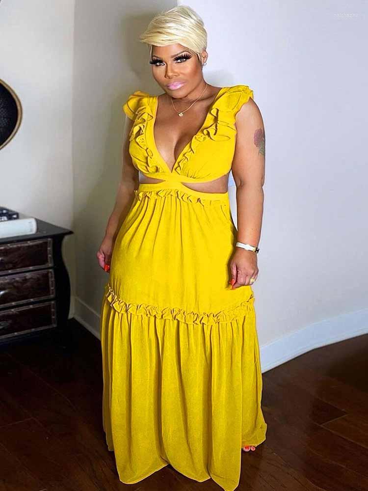 Plus Size Dresses Birthday Dress For Women Sexy Backless Yellow Maxi V Neck Ladies Elegant Wholesale Bulk Drop
Plus Size Dresses Birthday Dress For Women Sexy Backless Yellow Maxi V Neck Ladies Elegant Wholesale Bulk Drop