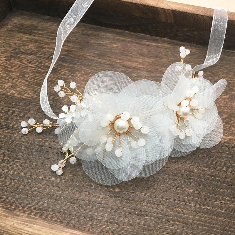 Charm Bracelets 1PC Elegant Bridesmaid Wrist Flowers With Ribbon Hand Flower Party Bracelet Artificial Wedding Accessories
Charm Bracelets 1PC Elegant Bridesmaid Wrist Flowers With Ribbon Hand Flower Party Bracelet Artificial Wedding Accessories