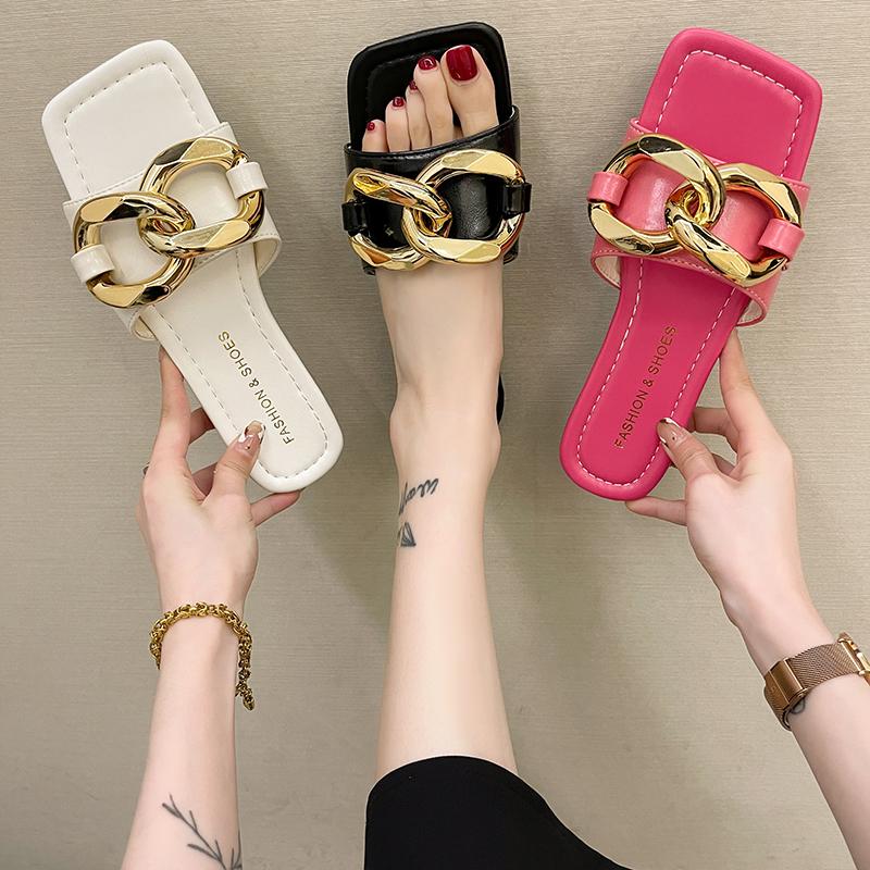Slippers Women Summer 2023 Sandals Metallic Decoration Luxury Red Slides Female Outdoor Flat Bottom Square Heel Lady Sandal, Black
Slippers Women Summer 2023 Sandals Metallic Decoration Luxury Red Slides Female Outdoor Flat Bottom Square Heel Lady Sandal, Black
