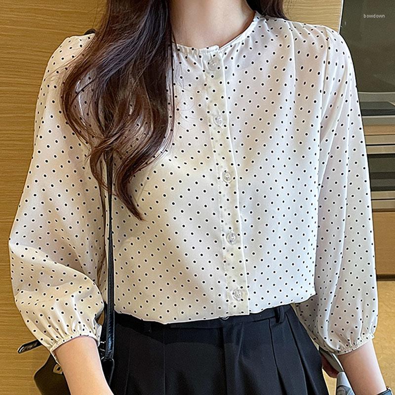 Women' Blouses Women' Buttoned Shirts 2023 Autumn Chiffon Tops For Women White Button Up Shirt Casual Loose Polka Dot Round Neck
Women' Blouses Women' Buttoned Shirts 2023 Autumn Chiffon Tops For Women White Button Up Shirt Casual Loose Polka Dot Round Neck