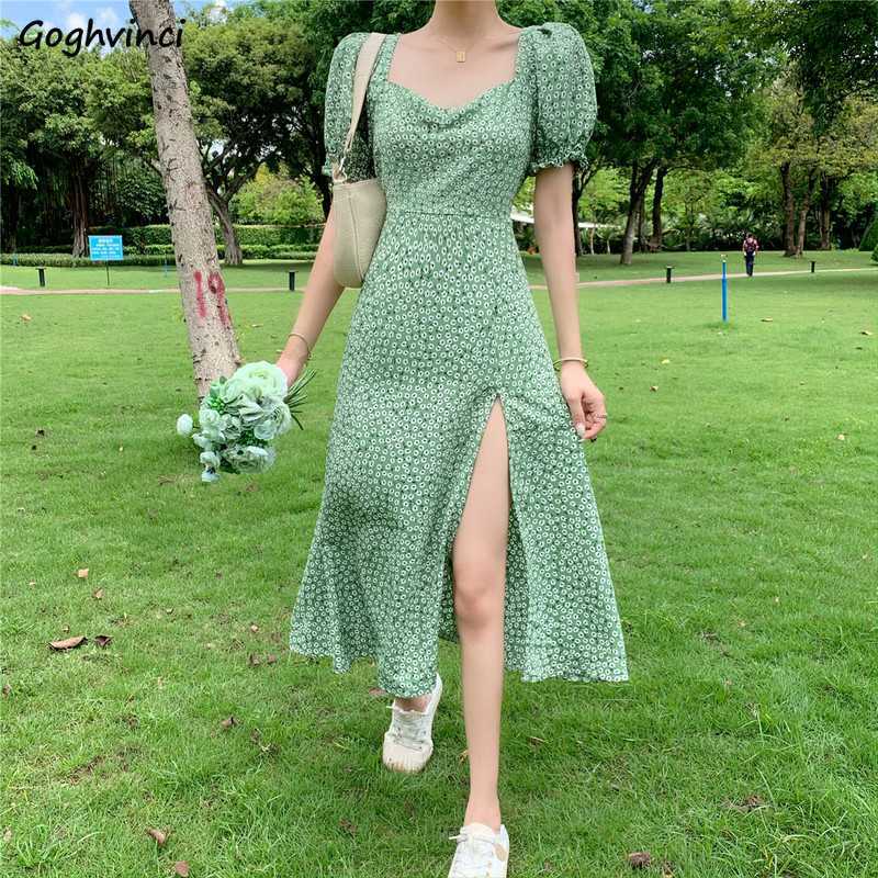 Casual Dresses Summer Floral Sidesplit Vintage Dress Women Gentle Sexy Slim Puff Sleeve Streetwear Morigirls Square Collar Empire Vestido Ins Z0216, Green
Casual Dresses Summer Floral Sidesplit Vintage Dress Women Gentle Sexy Slim Puff Sleeve Streetwear Morigirls Square Collar Empire Vestido Ins Z0216, Green