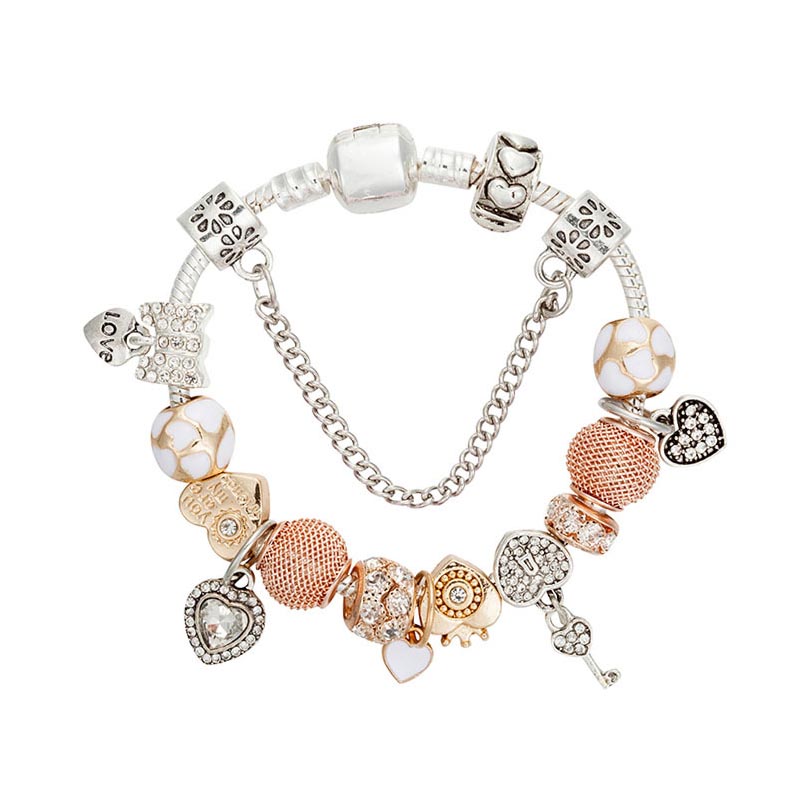 Gold plated Love Heart Charm Bracelets for Pandora 925 Silver Plated Snake Chain designer Bracelet Set For Women Girlfriend Gift Hand Chain with Original Box
Gold plated Love Heart Charm Bracelets for Pandora 925 Silver Plated Snake Chain designer Bracelet Set For Women Girlfriend Gift Hand Chain with Original Box