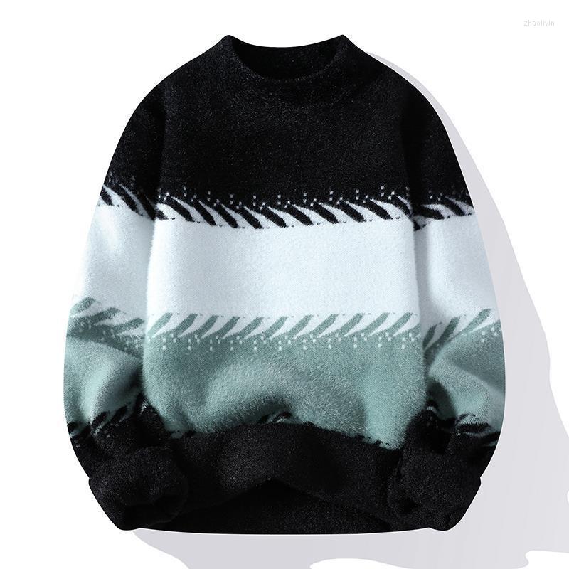 Men's Sweaters #5941 Black White Blue Spliced Color Streetwear Hip Hop Sweater Men O-neck Knitted Pullover Winter Fleece Warm Thick
Men's Sweaters #5941 Black White Blue Spliced Color Streetwear Hip Hop Sweater Men O-neck Knitted Pullover Winter Fleece Warm Thick