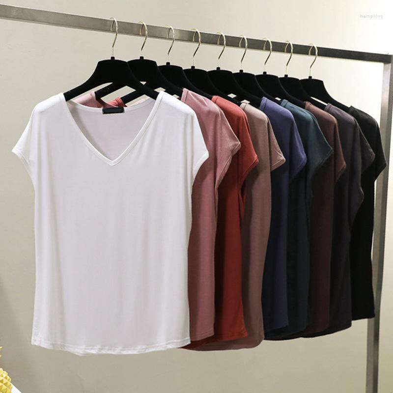 Women's T Shirts Solid Color Basic Modal Summer Shirt Women Short Sleeves Tee T-Shirts Elasticity Breathable V Neck Female Loose Casual Tops, Black
Women's T Shirts Solid Color Basic Modal Summer Shirt Women Short Sleeves Tee T-Shirts Elasticity Breathable V Neck Female Loose Casual Tops, Black
