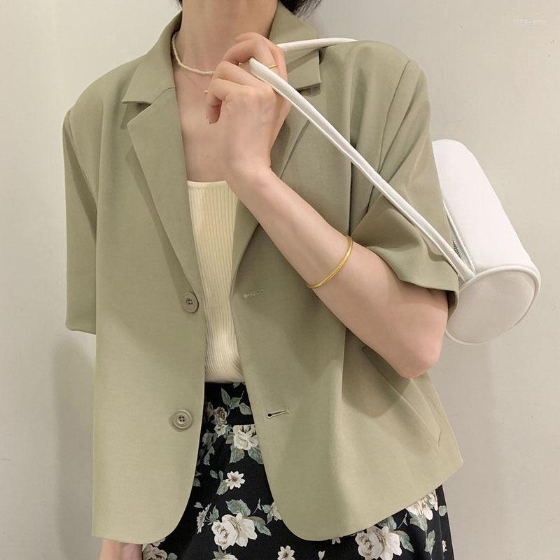 Women's Suits Dark Gray Casual Sexy Crop Blazer Women Jacket Short Sleeve Streetwear Office Lady Elegant Korean Fashion Summer Blazers, Blue
Women's Suits Dark Gray Casual Sexy Crop Blazer Women Jacket Short Sleeve Streetwear Office Lady Elegant Korean Fashion Summer Blazers, Blue