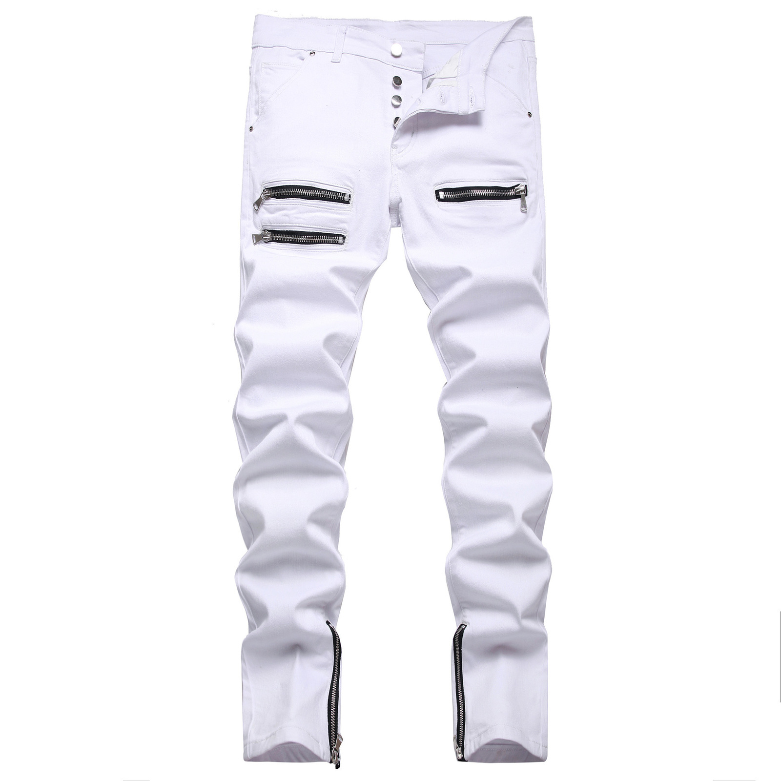 Men's Jeans Punk Men Zipper Hip Hop Slim Fit White Bike Elastic Split Denim Pants Cotton Fashion Casual Jogging Male Clothing 230217, Beige
Men's Jeans Punk Men Zipper Hip Hop Slim Fit White Bike Elastic Split Denim Pants Cotton Fashion Casual Jogging Male Clothing 230217, Beige