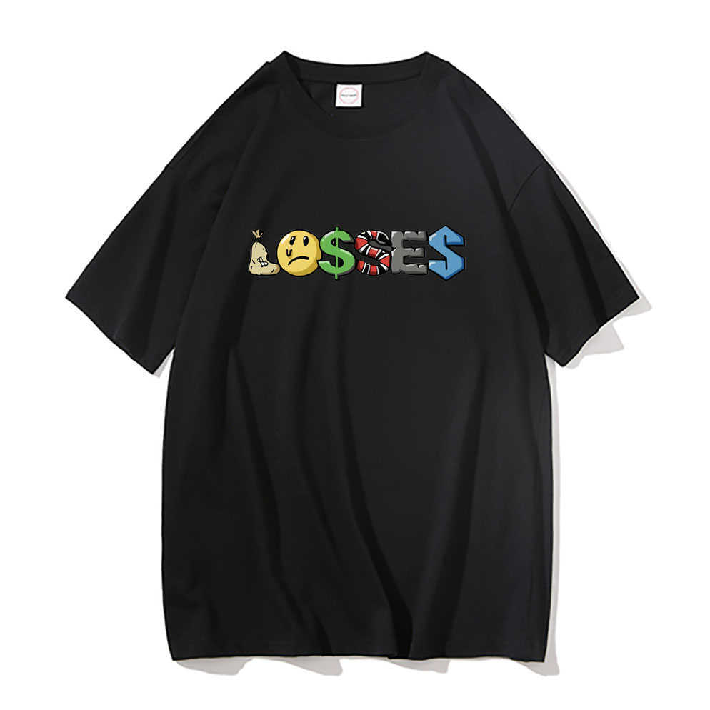 Men's T-Shirts Best Selling Lil Tjay Merch Losses Graphic Print Tshirts Hip Hop Men Women Fashion Oversized Tshirt Rapper Men's Regular Tees