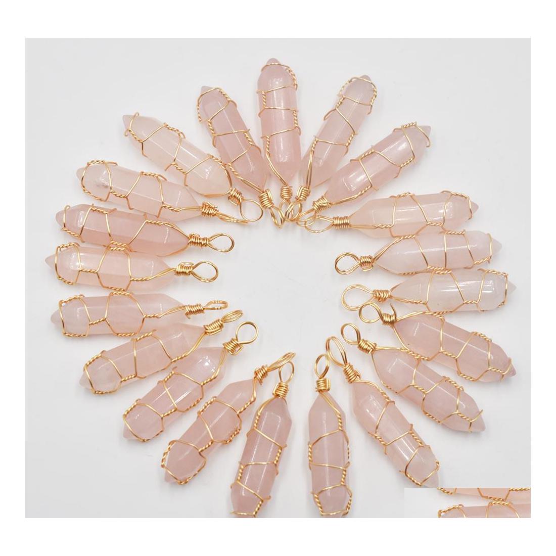 Charms Natural Pink Quatrz Stone Pillar Shape Point Handmade Iron Wire Pendants For Necklace Earrings Jewelry Making Drop Delivery F Dhrzz
Charms Natural Pink Quatrz Stone Pillar Shape Point Handmade Iron Wire Pendants For Necklace Earrings Jewelry Making Drop Delivery F Dhrzz